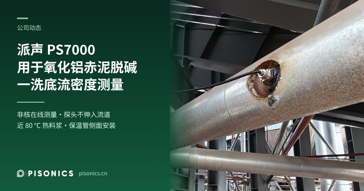 派声 PS7000 在氧化铝赤泥脱碱一洗底流管投用：近 80 ℃ 料浆在线测密度